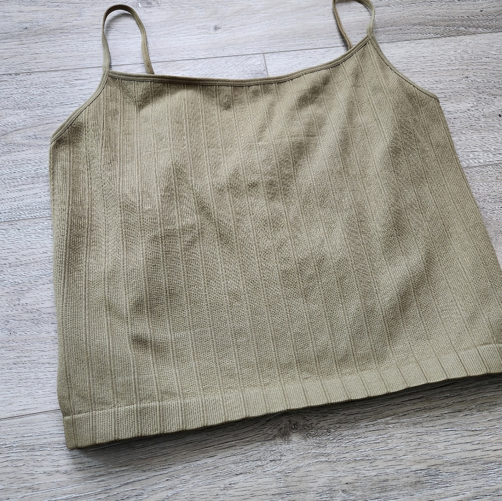 J.o & Co Harlow Tank Top Camel Color Womens L XL Spaghetti Strap Cropped - Picture 2 of 9